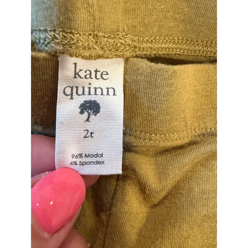 Kate Quinn Mustard Yellow Modal Spandex Leggings Toddler Girls 2T Ochre Pants